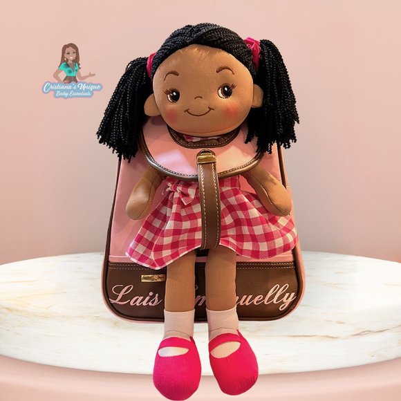 Black-haired doll backpack buddy